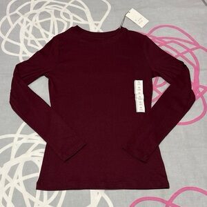 A New Day Burgundy Long Sleeve Top